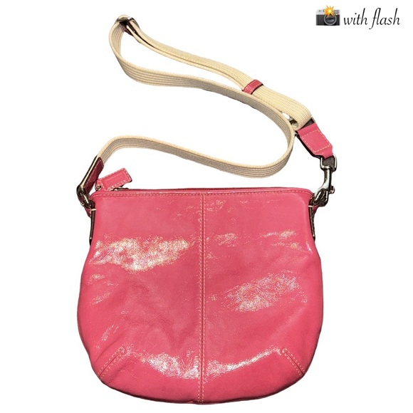 COACH Y2K pink leather "ashley" pleated swingpack small crossbody shoulder bag - Picture 2 of 4